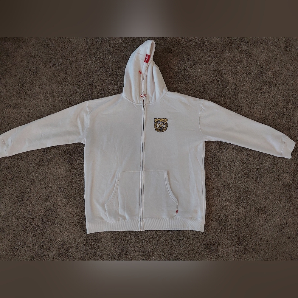 DIXXON Classic White Zip-Up Hoodie